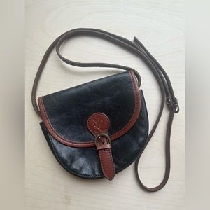 Vera Pelle Crossbody Leather Black And Brown Bag